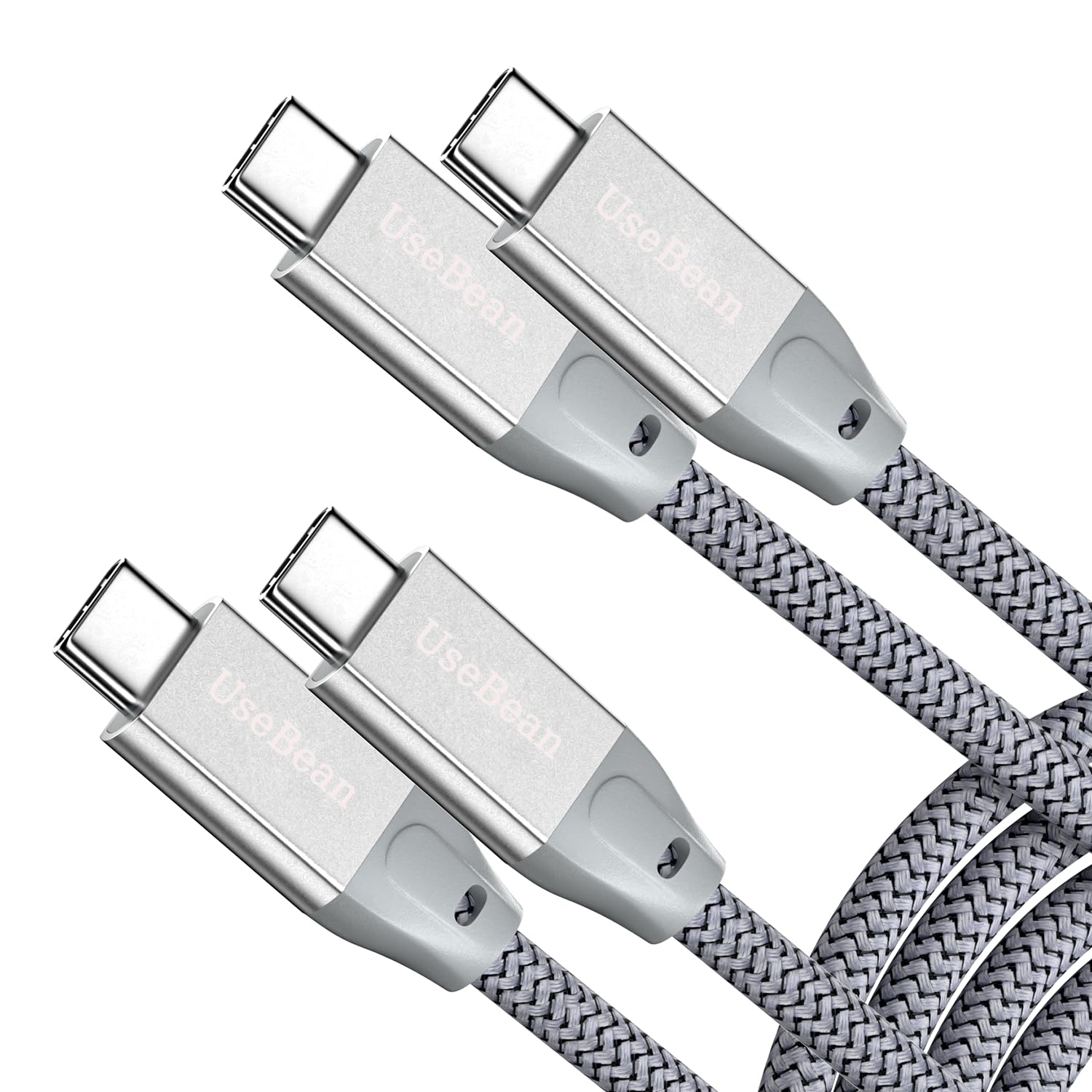 UseBean USB C to USB C Cable 100W 0.6FT(2 Pack), Short USB C 3.2 Gen 2X2 20Gbps 4K@60HZ Video Cable,Type C to C Charger Cord Fast Charge,for iPhone 15,MacBook, iPad Pro Air Mini,Galaxy S24/S23