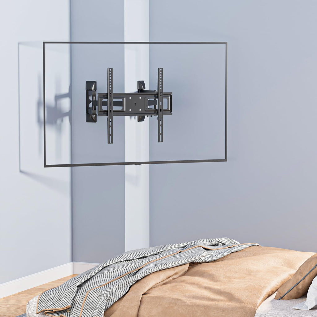 WALI Full Motion TV Wall Mount for 32–70 Inch TVs – Dual Articulating Mount with Swivel, Tilt & Extension | VESA up to 400x400mm | Fits 12/16" Wood Studs | Holds Up to 88 lbs