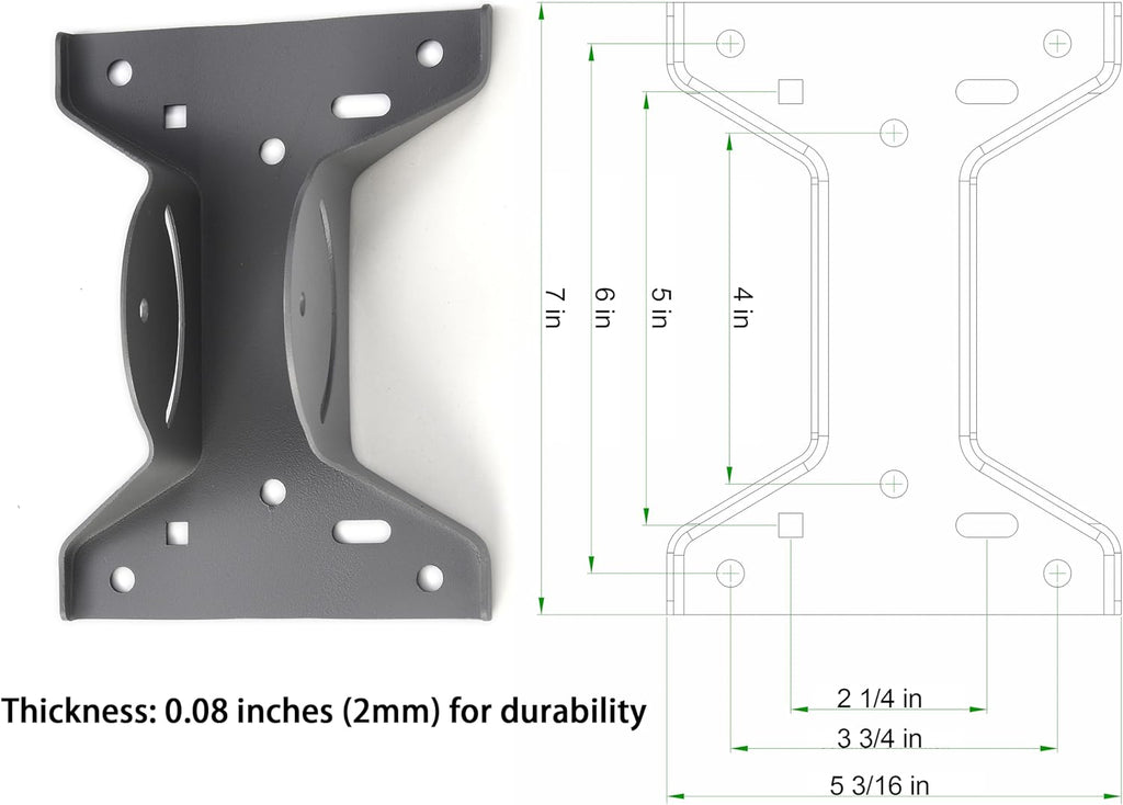 Heavy Duty Universal Adjustable Antenna Mount Pole(OD 1 11/16", Length 17 1/4"), Pole Mounting Bracket for Wall Eave Roof, Compatible with Antenna, Weather Station and WiFi Extender, with U-Bolt Kit