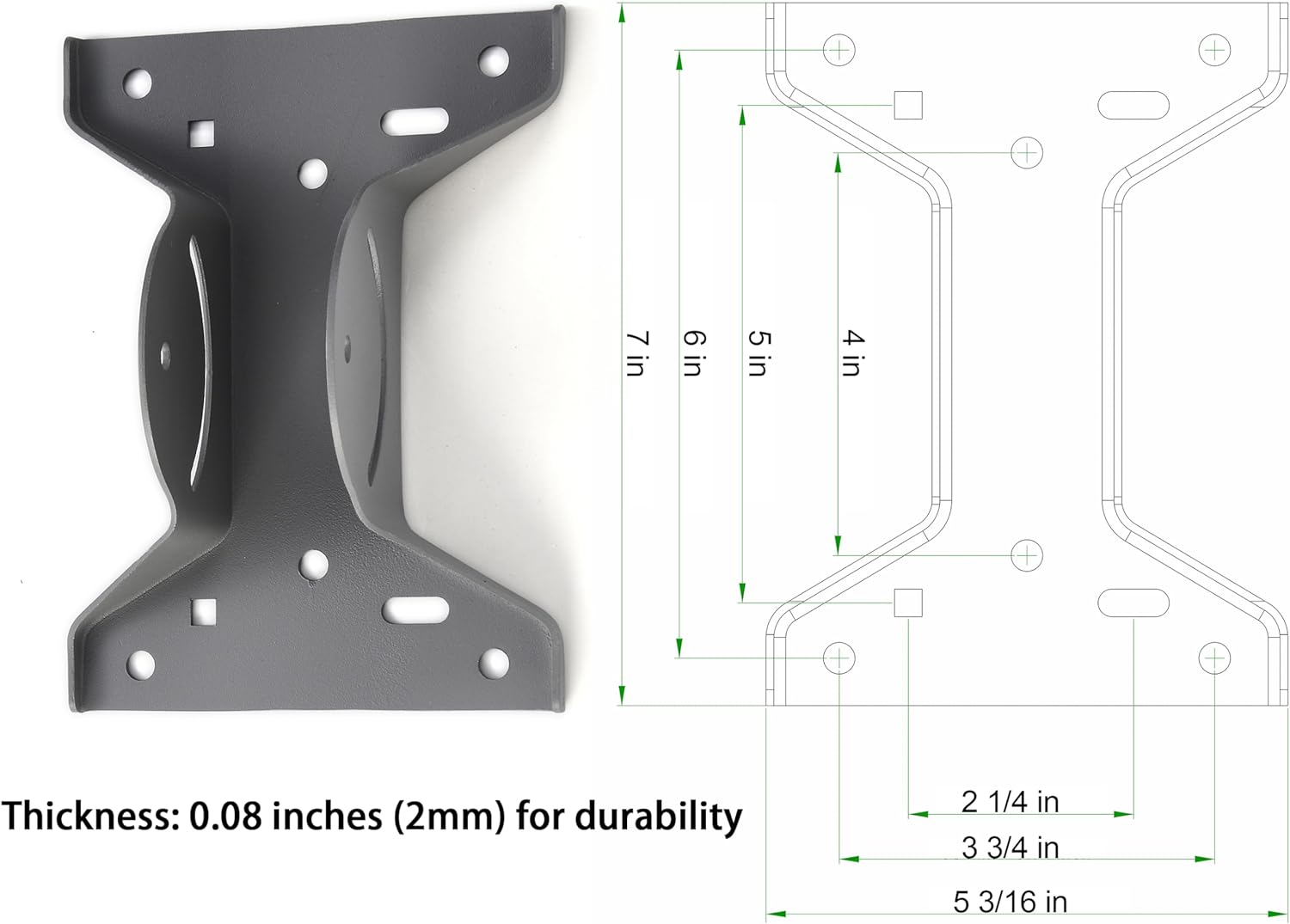Heavy Duty Universal Adjustable Antenna Mount Pole(OD 1 11/16", Length 17 1/4"), Pole Mounting Bracket for Wall Eave Roof, Compatible with Antenna, Weather Station and WiFi Extender, with U-Bolt Kit