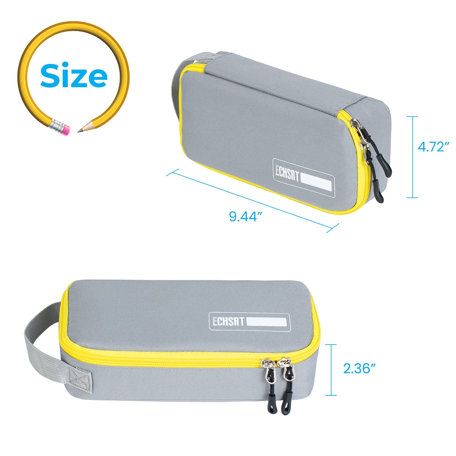 ECHSRT Large Pencil Case, Aesthetic Pen Pouch with Big Capacity, Minimalist Portable Stationery Bag with Handle for Office Organizer Aesthetic Pencil Cases