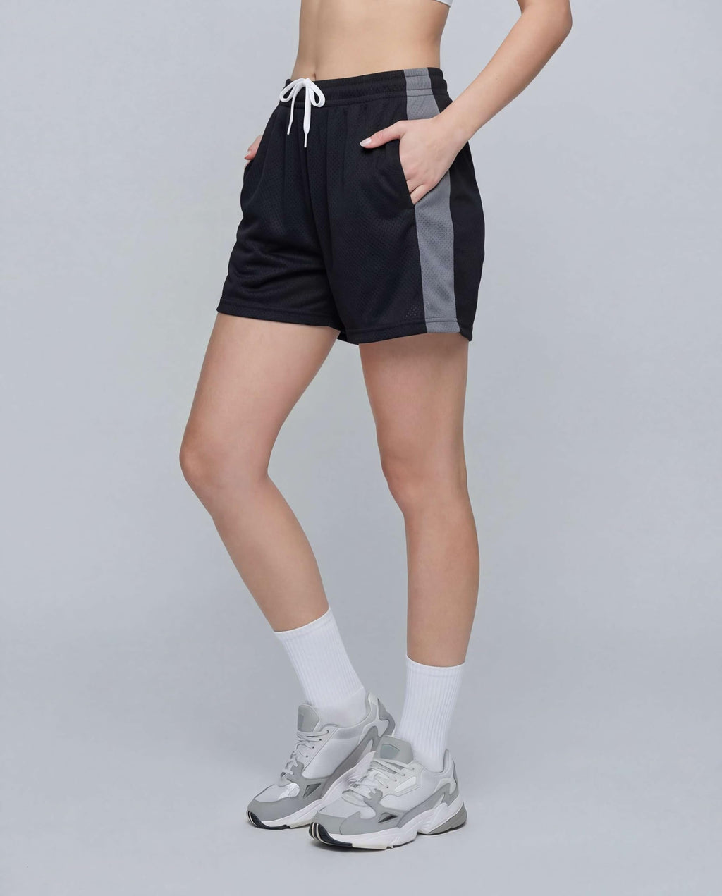 Real Essentials 4 Pack: Womens Active Athletic Performance Mesh Shorts with Pockets (Available in Plus Size)