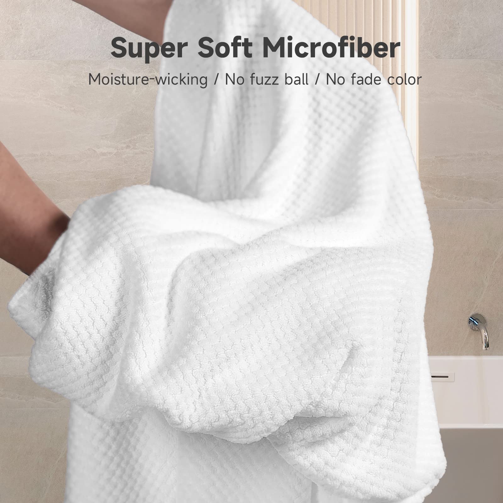 Umisleep Extra Large Microfiber Hair Towel for Women Long, Curly, Thick Hair, Super Soft Anti Frizz Quick Dry Hair Towel Wrap, Ultra Absorbent Hair Turban with Elastic Band Grey