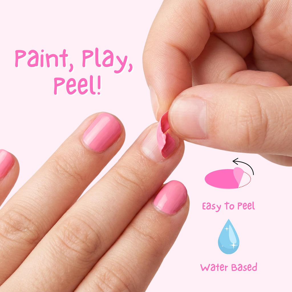 MISS NELLA ABRACADABRA – Safe Special sparkly pink Nail Polish for Kids, Non-Toxic & Odor Free Formula for Children and Toddlers, Natural Water Based for Easy Peel Off (Abracadabra)