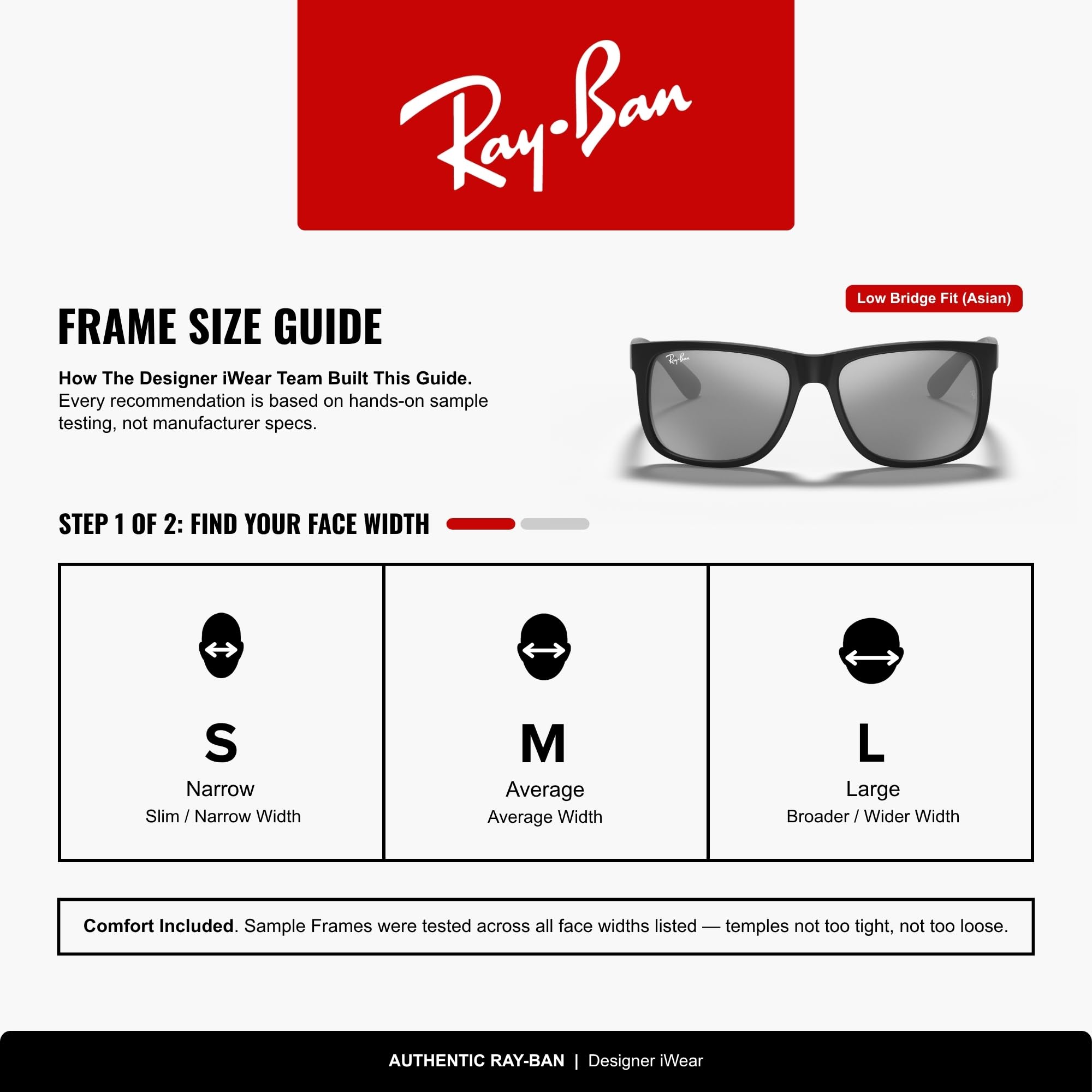 Ray-Ban RB4165F Justin Classic Square Sunglasses for Men
