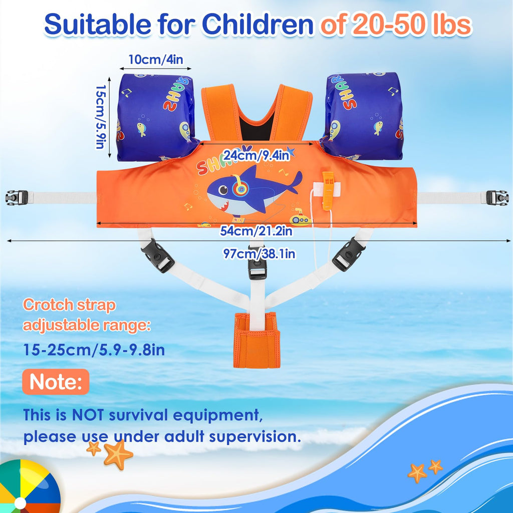 Moko Swim Arm Band for Kids 20-30-50 lbs, Cute Cartoon Toddler Swim Vest, Swimming Water Wings Pool Floaties Sleeve for Children Learn to Swim