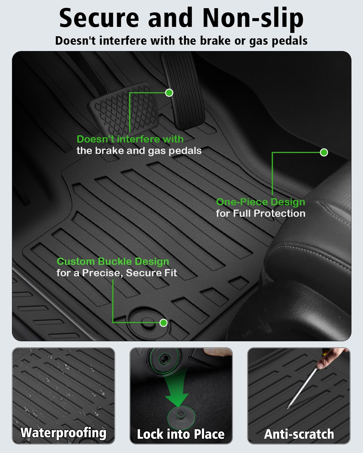 Floor Mats & Cargo Mat & Backrest Mat Custom for Toyota RAV4 Hybrid 2026 (Not for Cargo Area with Subwoofer) (Not for Phev), Door Sill Guards, All Weather TPE Floor Liners for RAV-4 2026 Accessories