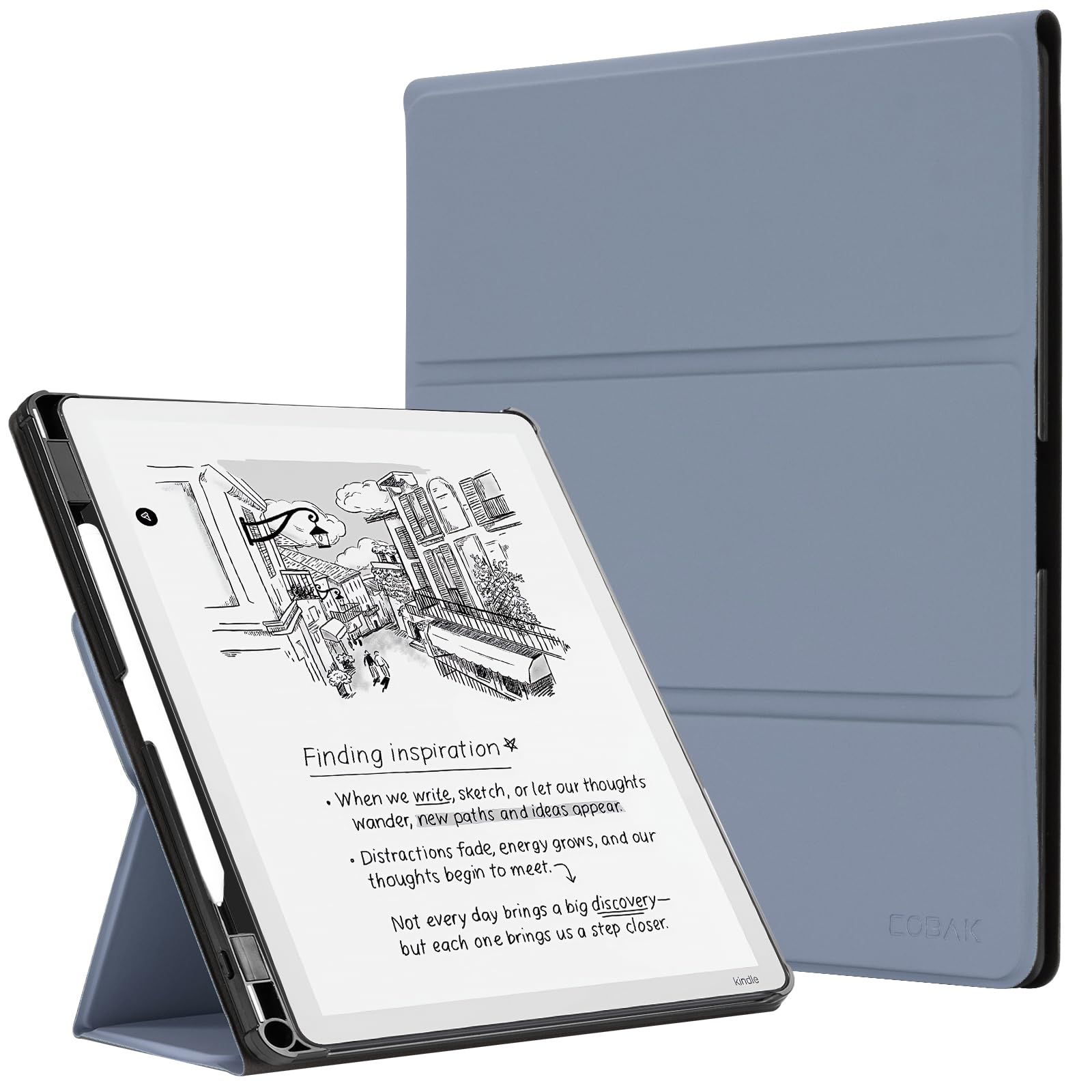 CoBak Stand Case for Kindle Scribe - Premium Folio Leather Cover with Pen Holder, Auto Sleep/Wake - Compatible with 10.2 Inch Kindle Scribe (2022/2024 Release)