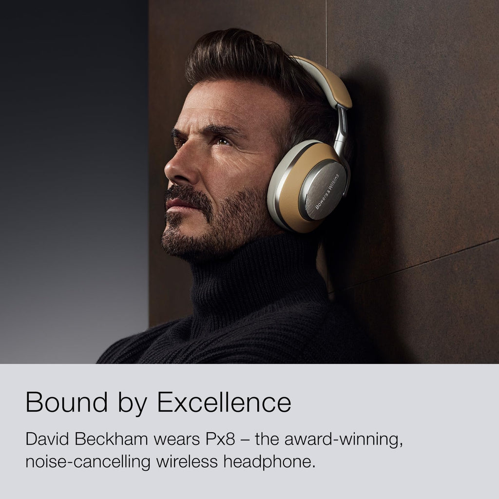 Bowers & Wilkins Px8 Over-Ear Headphones Wireless Bluetooth Noise Cancelling, Luxurious Materials, 30-Hour Battery Life, 15-Min Quick Charging, Black