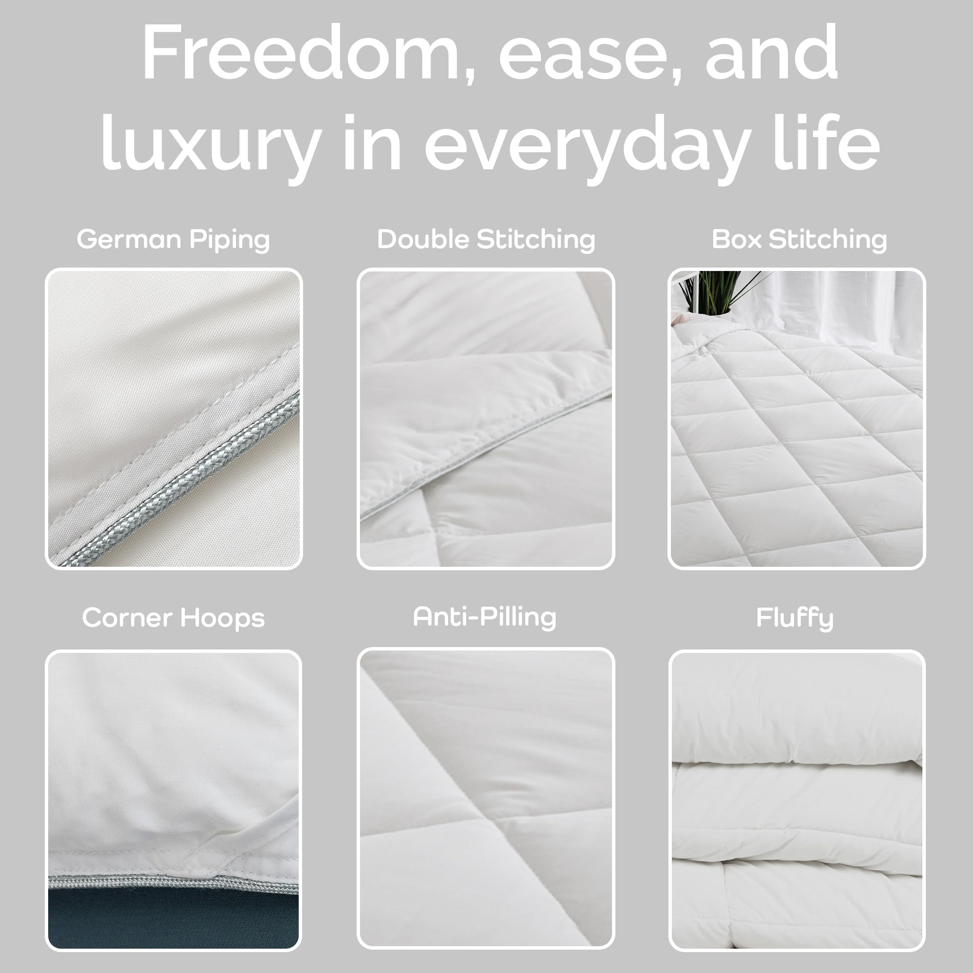 Cooling Comforter Oversized King – Lightweight All Season Down Alternative Duvet Insert, Hypoallergenic Plush Fill, 100% Viscose from Bamboo Cover - Charcoal, 116"x 98"