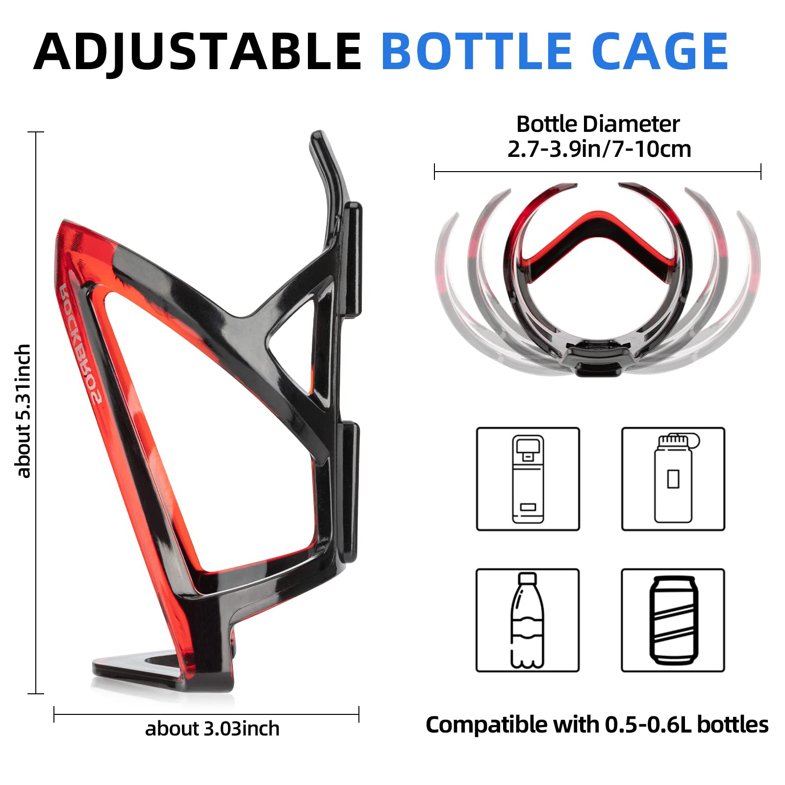 ROCKBROS Bike Water Bottle Holder Ultra-Light Bicycle Bottle Cages with Screws Tool, Universal Bike Cup Holder Rack for Road MTB Bikes…