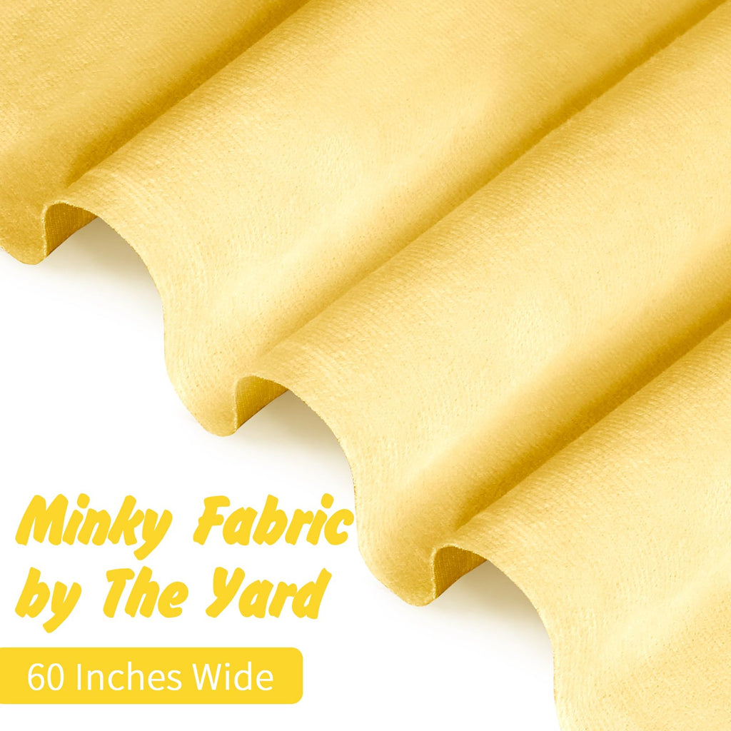 Entisn Minky Fabric by The Yard, 1 Yard x 60 Inch Wide Pre-Cut Fleece Fabric Beige Cuddle Minky, Solid Soft Plush for Blanket, Pillow Cover, Scarf, Sewing
