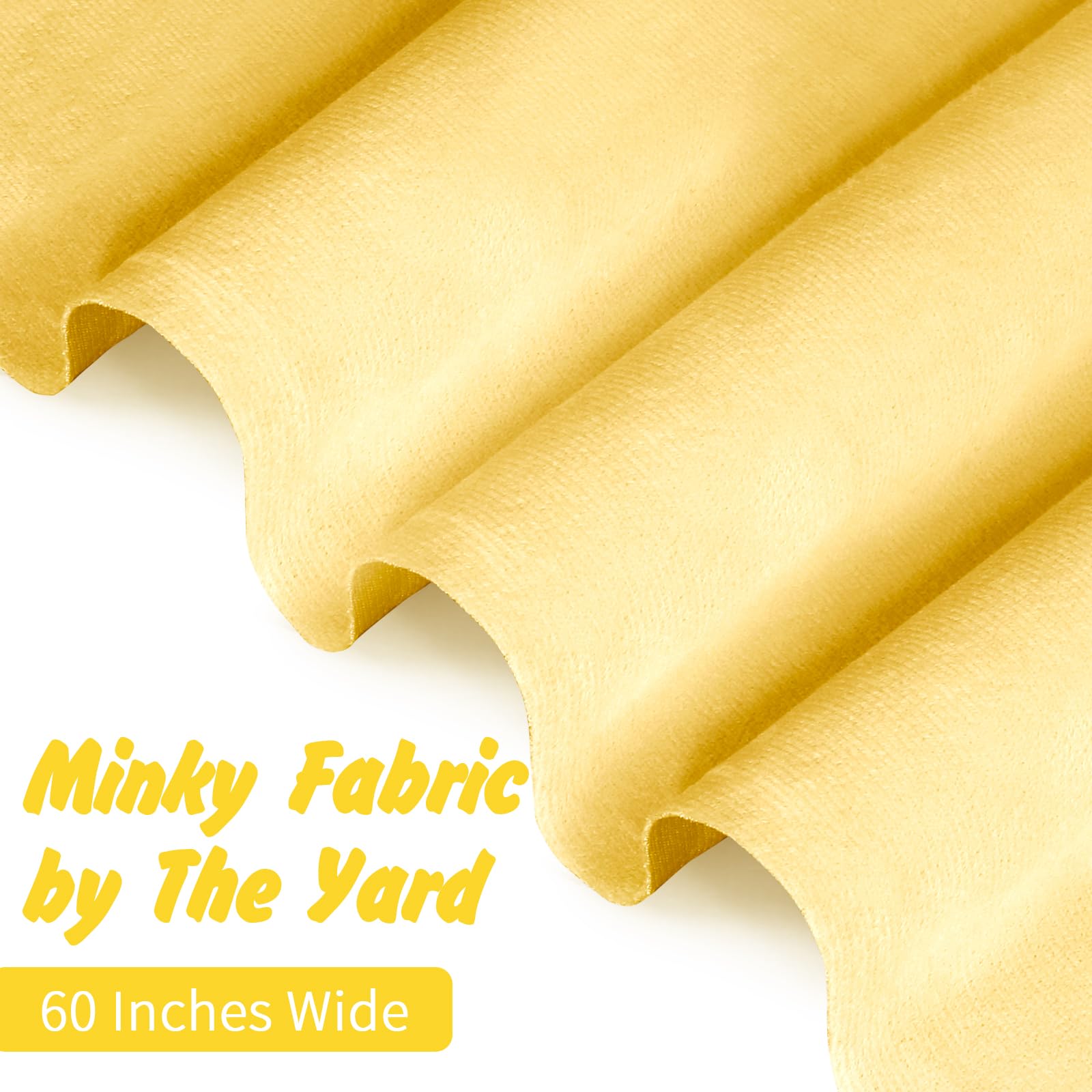 Entisn Minky Fabric by The Yard, 1 Yard x 60 Inch Wide Pre-Cut Fleece Fabric Beige Cuddle Minky, Solid Soft Plush for Blanket, Pillow Cover, Scarf, Sewing
