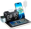 7 in 1 Wireless Charging Station for Apple Device Wireless Charger with Night Light Bluetooth TimeSync Temperature 33W Fast Charger for iPhone 17/16/15/14/13 Pro Max Android Phone Airpods Apple Watch