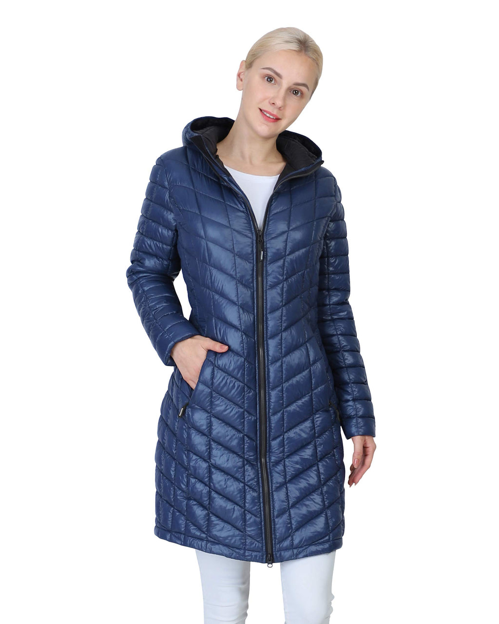 Outdoor Ventures Women's Maryan Hooded Ultra Lightweight Warm Thermolite Long Puffer Coat