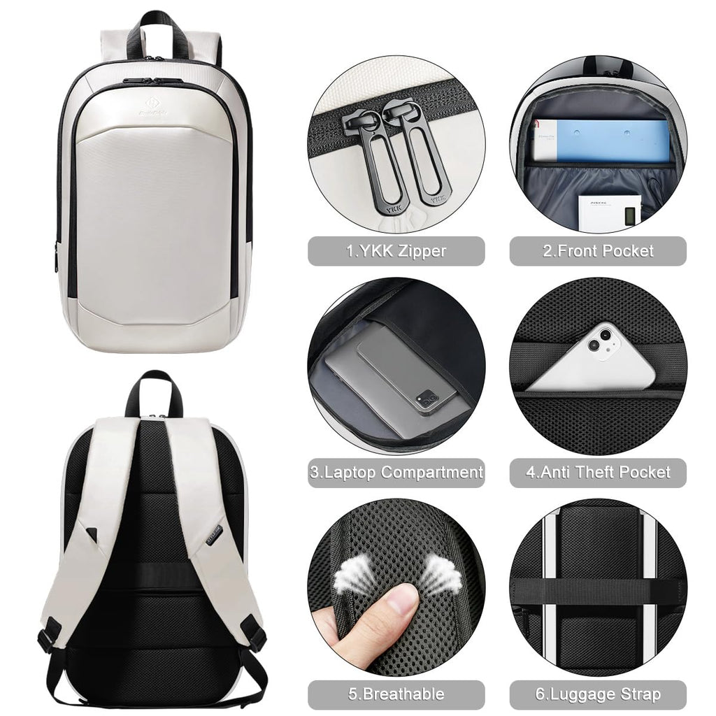 hk Business Backpack for Men 15.6 Inch,Slim & Expandable Waterproof Travel Laptop Backpack, Anti-Theft Lightweight Work Computer Bag, College Laptop Backpacks Gifts for Men Women-Black