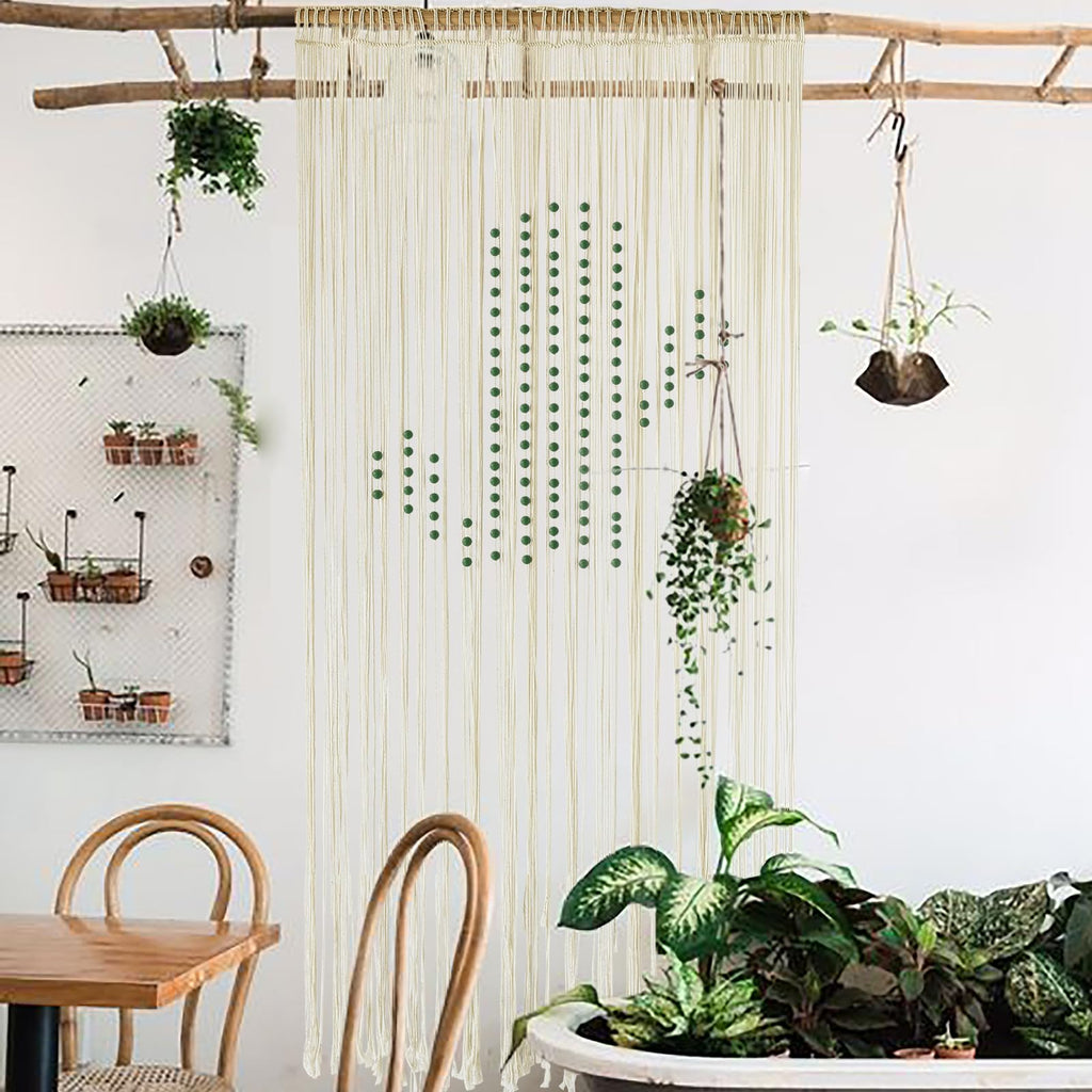 Flber Macrame Curtain Window Macrame Room Divider Doorway Curtain Boho Macrame Wall Hanging Living Room Bedroom Decor 42" W x 75" H