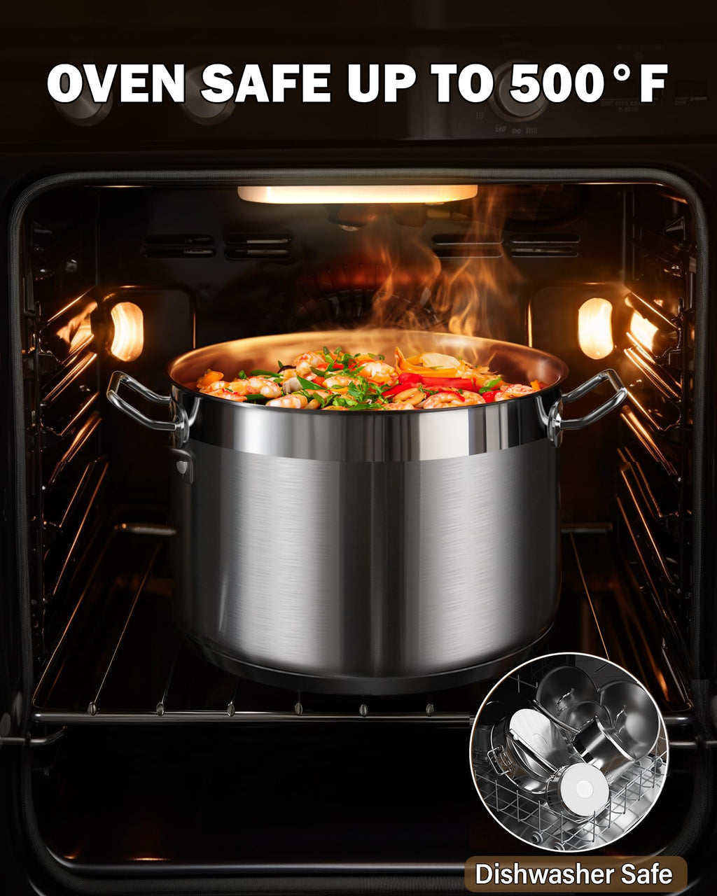 Cooks Standard Professional 6 Quart Stock Pot with Lid, Stainless Steel Dutch Oven Pot