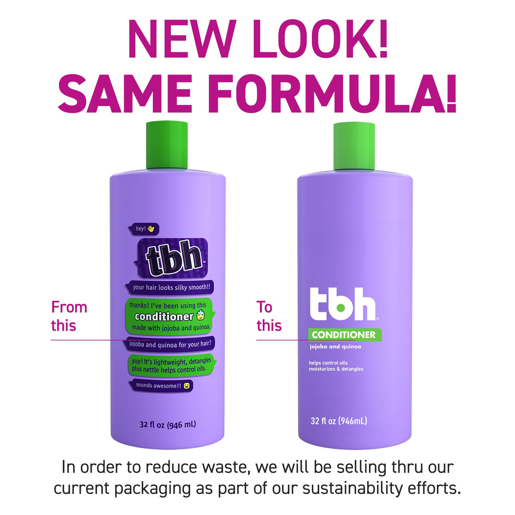 TBH Kids & Teen Shampoo and Conditioner Set – Sulfate & Paraben Free, Lightweight & Hydrating Hair Care for All Hair Types – 2-Pack, 12 oz Each