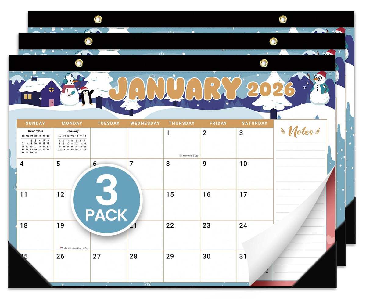 Desk Calendar 2026-2027, 21-Month Calendar Runs Until June 2027, Large 17" x 12" Monthly Desktop & Wall Calendar for Home & Office - Floral