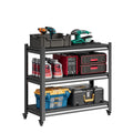 Workbench on Wheels, Adjustable Heavy Duty Work Table with Wheels, Heavy Duty Workstation, Metal Tool Work Bench for Garage Warehouse Workshop, 32" H x 18" D x 34" W