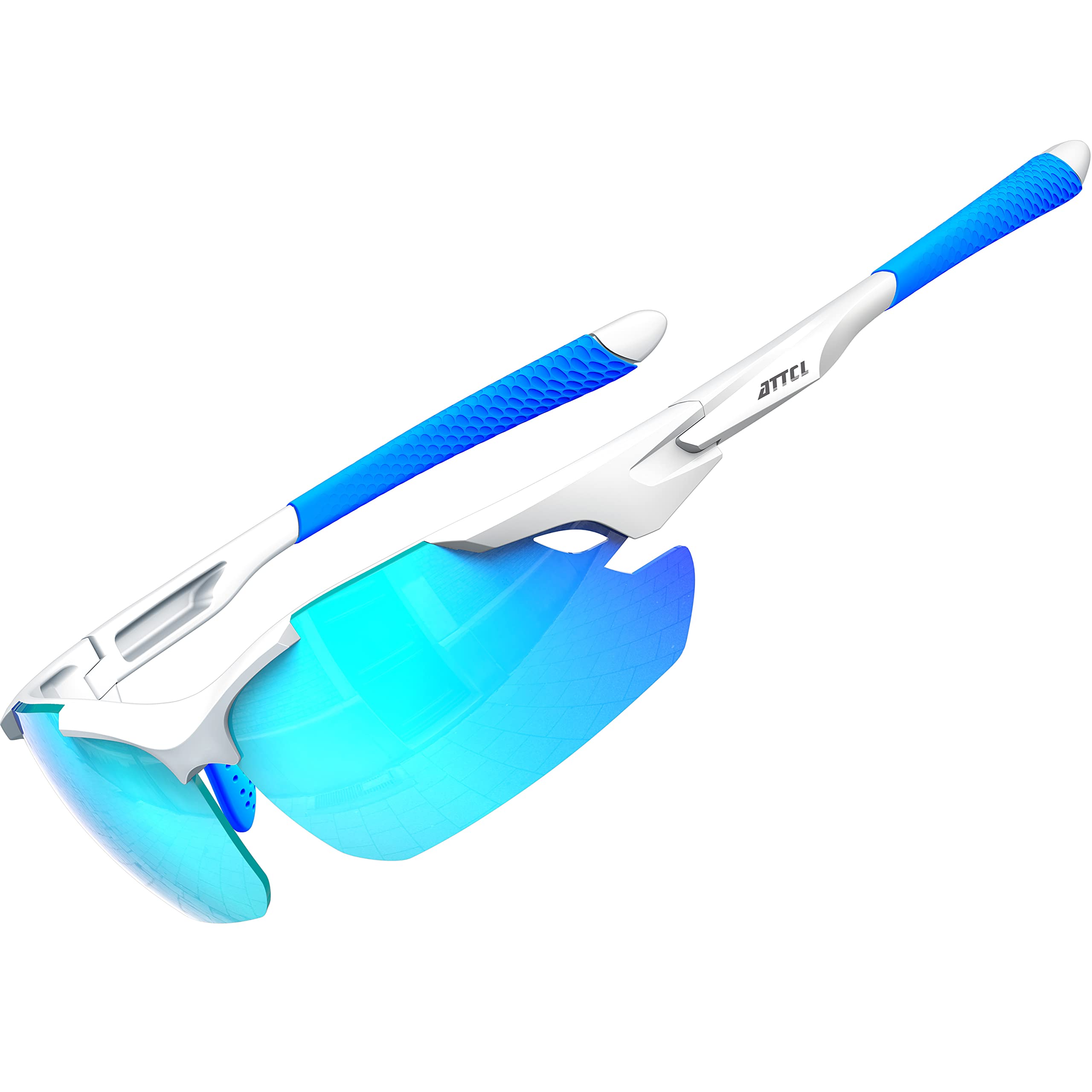ATTCL 22g Polarized Sunglasses Men Sports: Secure Fit Wrap Around TR90 Frame Ultra-Light UV Protection for Running Fishing