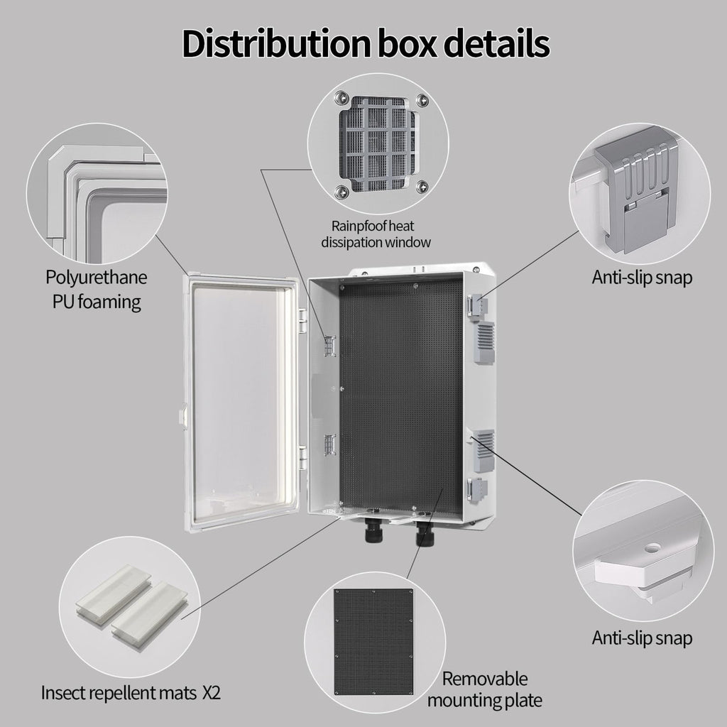 Namunanee Outdoor Electrical Junction Box, ABS Water Resistant Enclosure with Internal Mounting Panel & Hinged Cover, 9.2" H* 7" L* 4.6" W