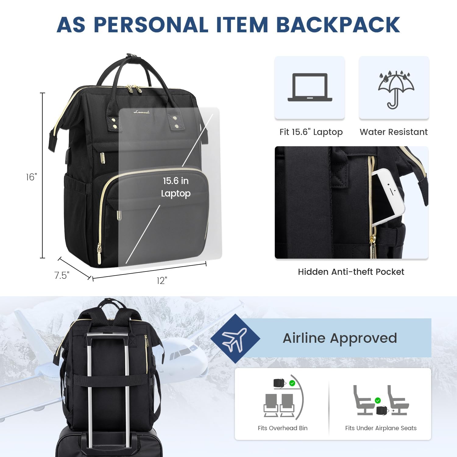 LOVEVOOK Laptop Backpack for Women with Giant Tumbler Holder Pocket, 15.6 Inch Work Daypack for Teacher Nurse, Computer College Bookbag Purse, Waterproof Travel Back Pack with USB Charging Port