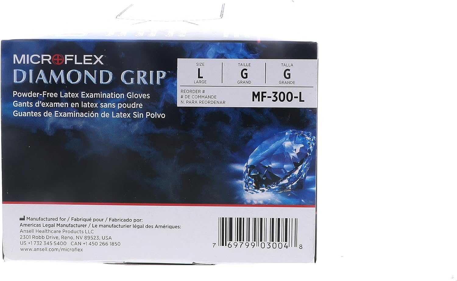 Ansell MICROFLEX Diamond Grip MF-300 Exam Standard Gloves - Size L, Natural (Bundle of 200)