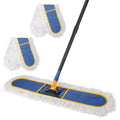 KeFanta 36" Commercial Dust Mops for Floor Cleaning,Industrial Dry Mop with Heavy Duty Long Handle,Large Cotton Reusable Mop Head,for Hardwood,Tile,Concrete,Laminate,Garage Floors(Blue)