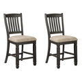 Signature Design by Ashley Tyler Creek Farmhouse 24.38" Counter Height Upholstered Barstool, Set of 2, Almost Black