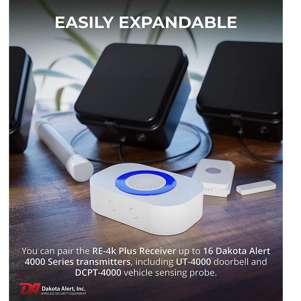 Dakota Alert Long Range Driveway Alarm Motion Detector - DCMA-4k Plus One Mile Wireless Range Alarm System - DCMT-4000 Transmitter & RE-4k Plus Receiver-Use Outdoors, Driveways, Entrances & Backyards