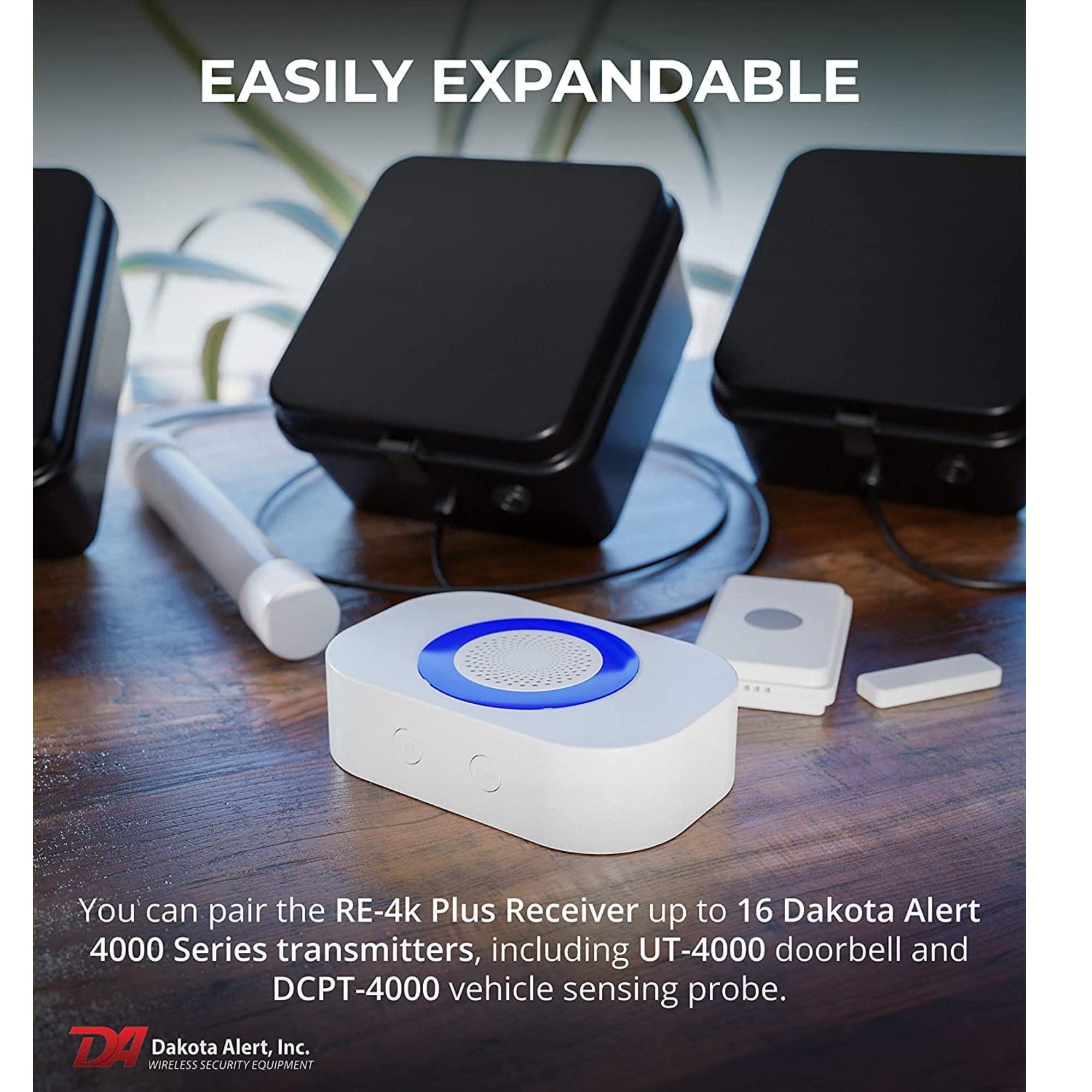 Dakota Alert Long Range Driveway Alarm Motion Detector - DCMA-4k Plus One Mile Wireless Range Alarm System - DCMT-4000 Transmitter & RE-4k Plus Receiver-Use Outdoors, Driveways, Entrances & Backyards