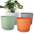 Ferlypote Plant Pots 8 Inch Set of 2, Flower Pots with Multi Mesh Drainage Holes, Planters for Indoor Outdoor Garden Plants and Flowers (Black)