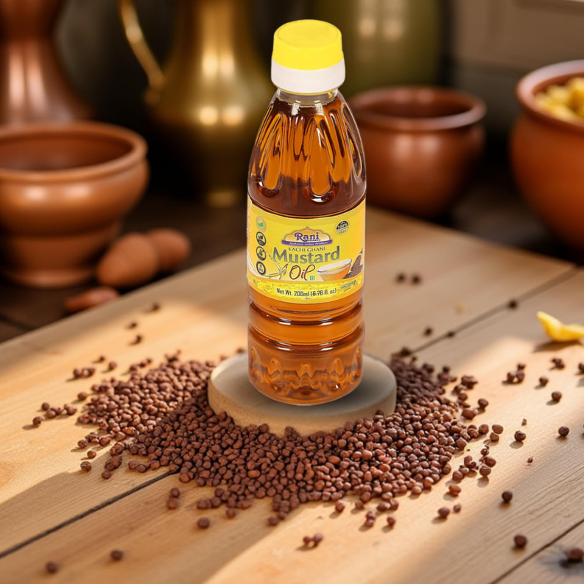 Rani Premium Oils Combo Set of 3 - Peanut Oil, Mustard Oil, Sesame Oil 16.9 Ounce (500ml) ~ Cold Pressed | 100% Natural | Kosher | NON-GMO | Vegan | Gluten Free