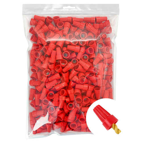 300 Pcs Red Electrical Wire Connectors Screw Terminals, with Spring Insert Twist Nuts Caps (AWG 18-10)