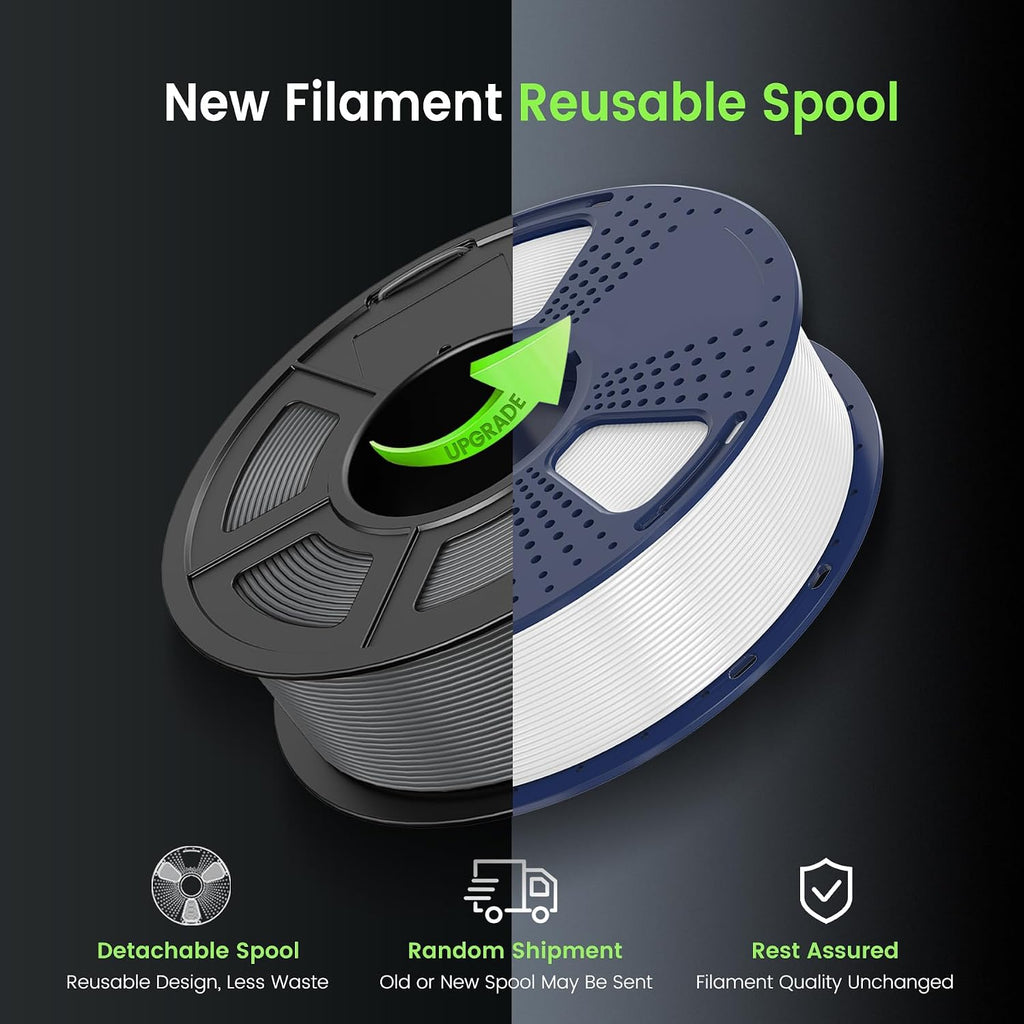 SUNLU 4kg PLA 3D Printer Filament Bundle, Neatly Wound PLA Filament 1.75mm ±0.02mm, Individually Vacuum Packed, 4kg in Total, 1kg per Spool, 4 Pack, 4000g, 4White
