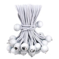 50PCS Mini White Ball Bungee Cords, 4 Inch Heavy Duty Outdoor Bungee Cord with Balls, Tarp Tie Down Bungee Balls for Shelter, Camping, Cargo,Tent Poles UV Resistant（Ball Size 1 inch）