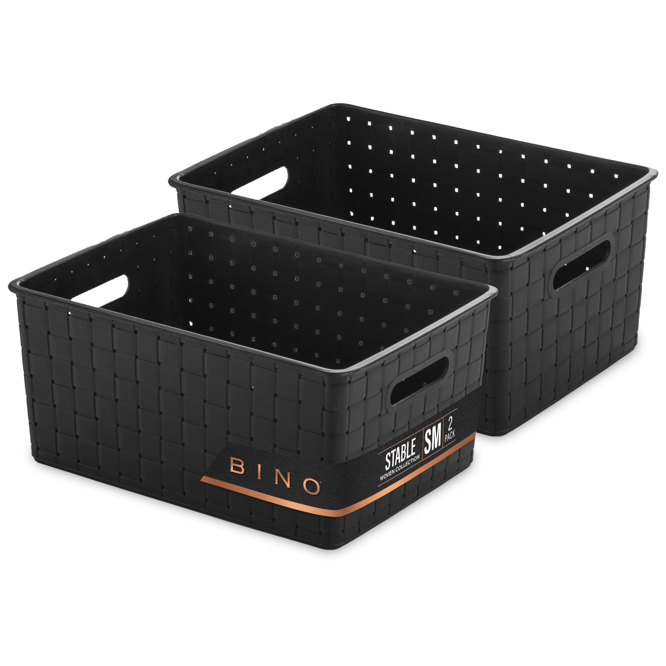 BINO Plastic Basket, Small White, 5 Pack - Rectangular Cabinet Organizer, Multi-Use Storage Basket, Drawer and Cabinet-Friendly, Portable, Durable, Space Efficiency, Stock Management