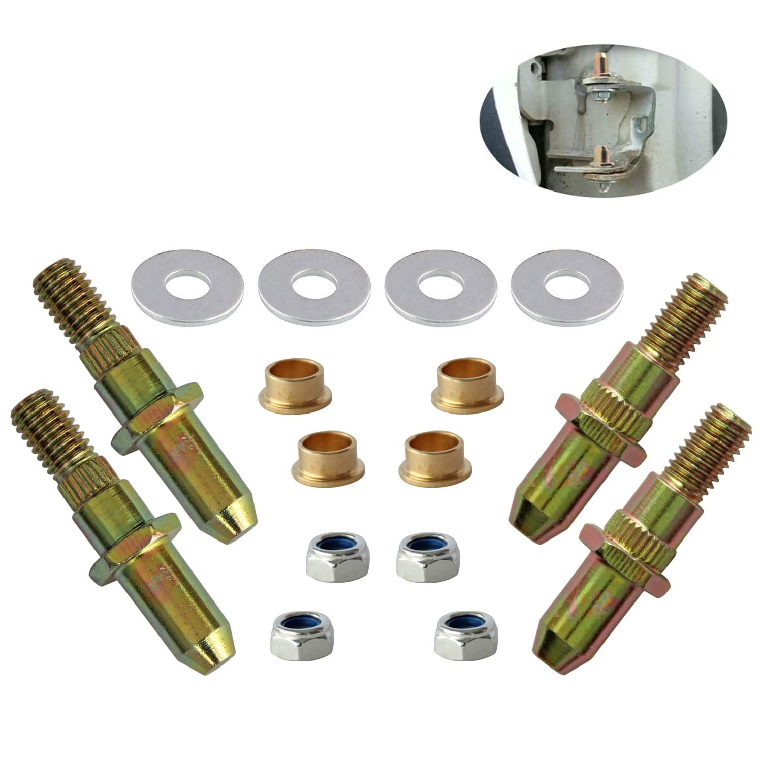Door Hinge Pin and Bushing Kit Hinge with Pin LEDAUT Replacement for Ford F150-F350 Bronco SUV