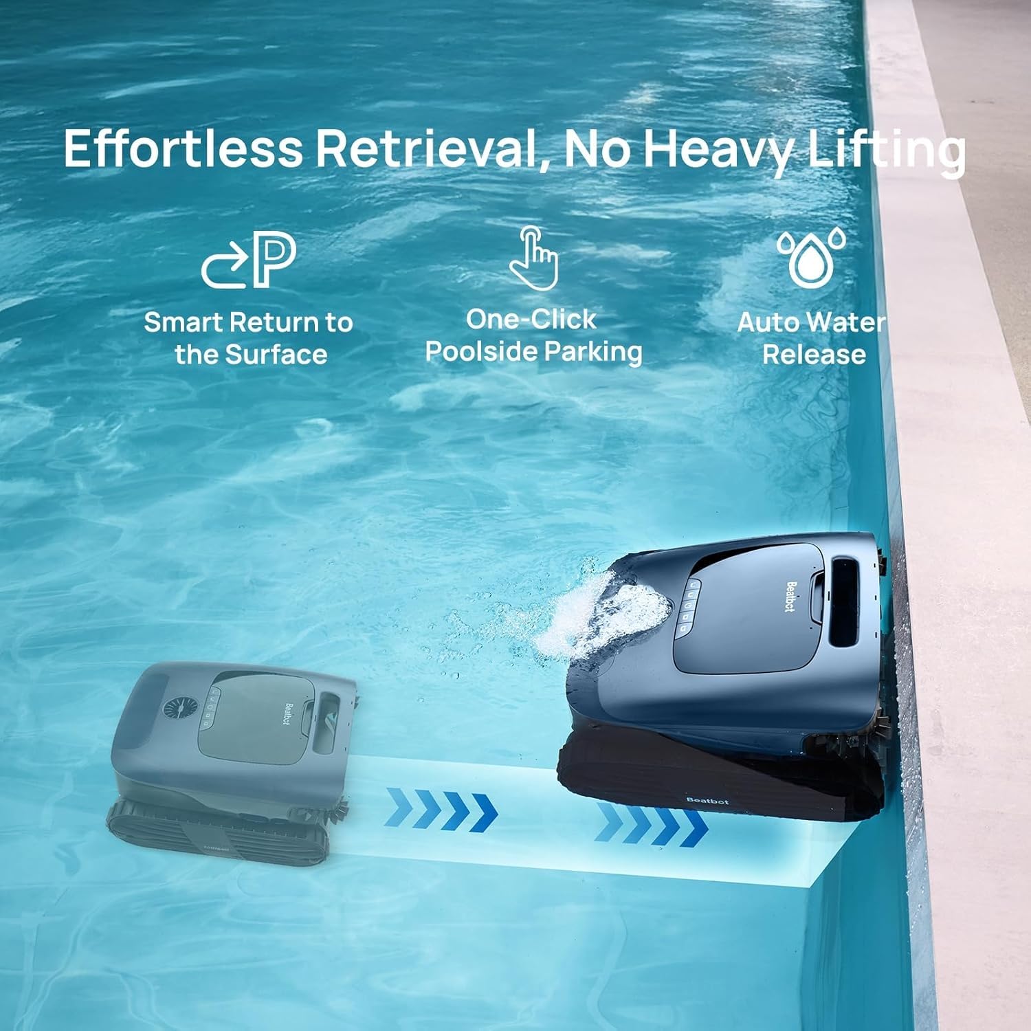 Beatbot AquaSense 2 Ultra Pool Vacuum Robot, Pool Mapping with AI Camera, AI Cruise Debris Detection, Multi-Level Platform Cleaning, 5-in-1 Cleaning, Superior Surface Cleaning – Midnight Blue