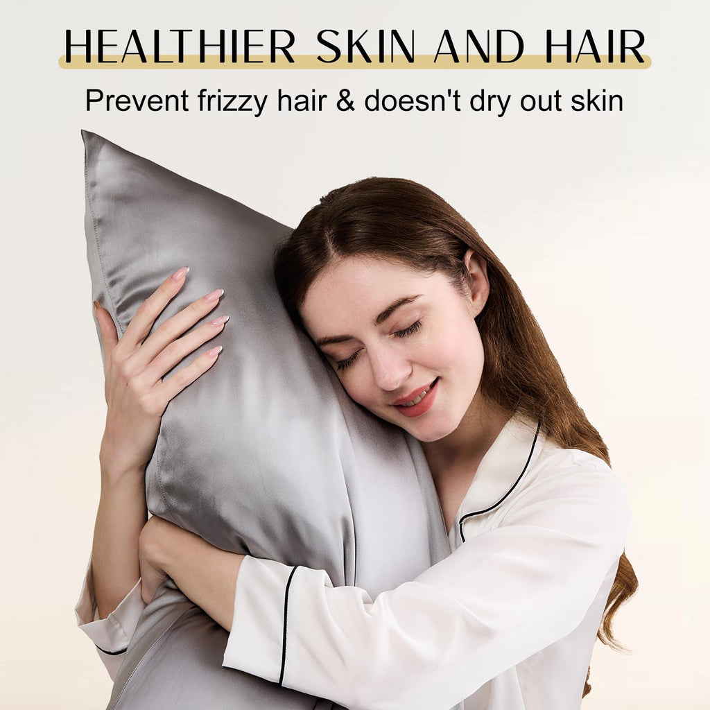ZIMASILK Upgraded 100% 6A Grade Pure Mulberry Silk Pillowcase for Hair and Skin Silk Pillow Cases with Reinforced Hidden Zipper, More Soft & Durable, Gift Box (Standard 20"x26" Beige)