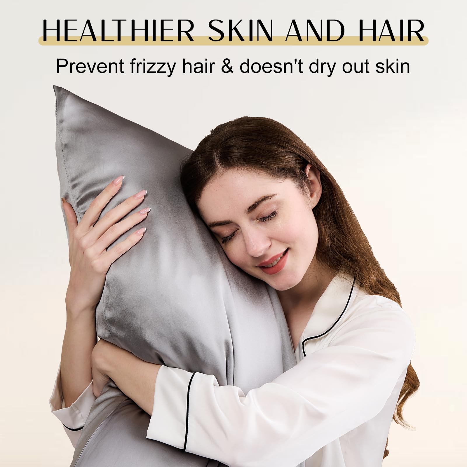 ZIMASILK Upgraded 100% 6A Grade Pure Mulberry Silk Pillowcase for Hair and Skin Silk Pillow Cases with Reinforced Hidden Zipper, More Soft & Durable, Gift Box (Standard 20"x26" Beige)