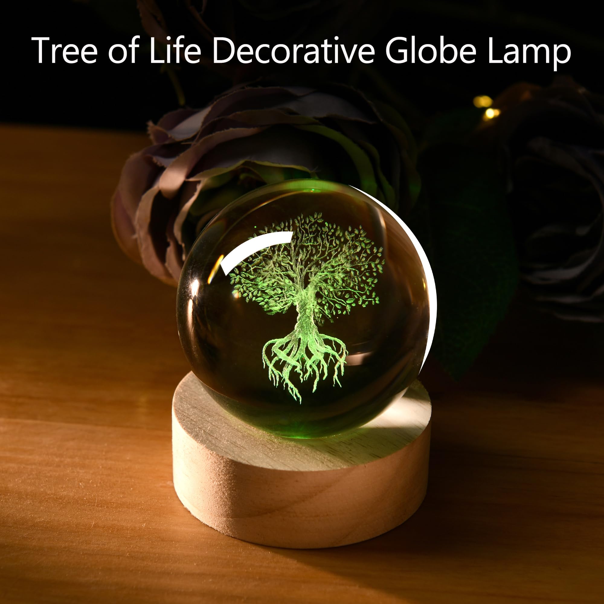 IFOLAINA Butterfly Crystal Ball Gifts Ideas for Girlfriend Wife Mom Couple Her Bithday Mothers Day 3D Butterfly on Sunflower Night Light Decorative Globes Room Decor