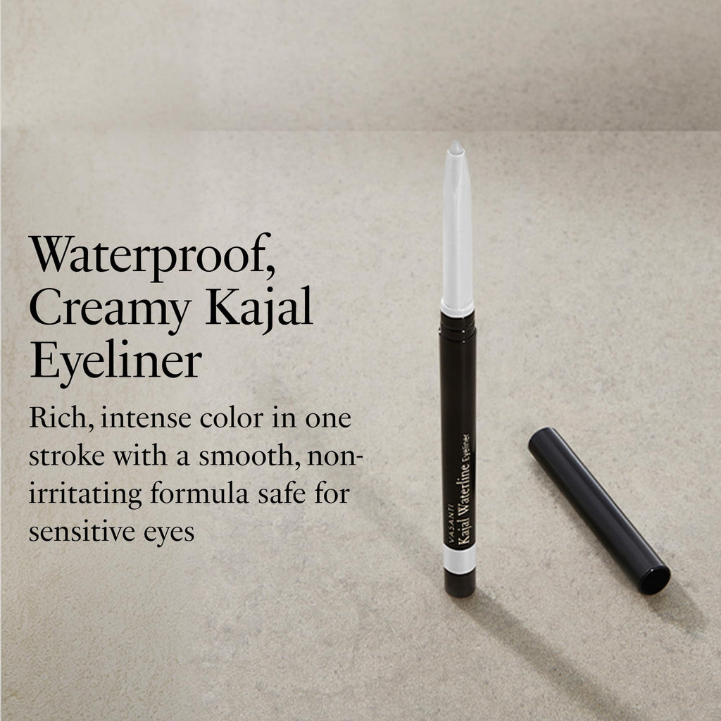 VASANTI Kajal Waterline Eyeliner (Hazel Brown) | Long-Lasting, Blendable Waterline Eye Liner | Smudge-Proof and Water-Resistant Eyeliner Pencil for Sensitive Eyes | Ophthalmologist Approved & Tested