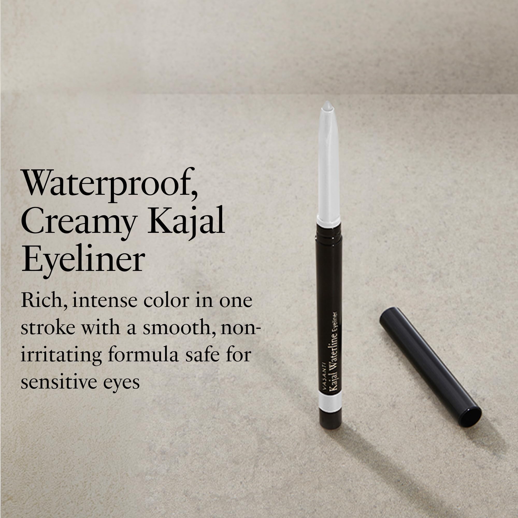 VASANTI Kajal Waterline Eyeliner (Hazel Brown) | Long-Lasting, Blendable Waterline Eye Liner | Smudge-Proof and Water-Resistant Eyeliner Pencil for Sensitive Eyes | Ophthalmologist Approved & Tested
