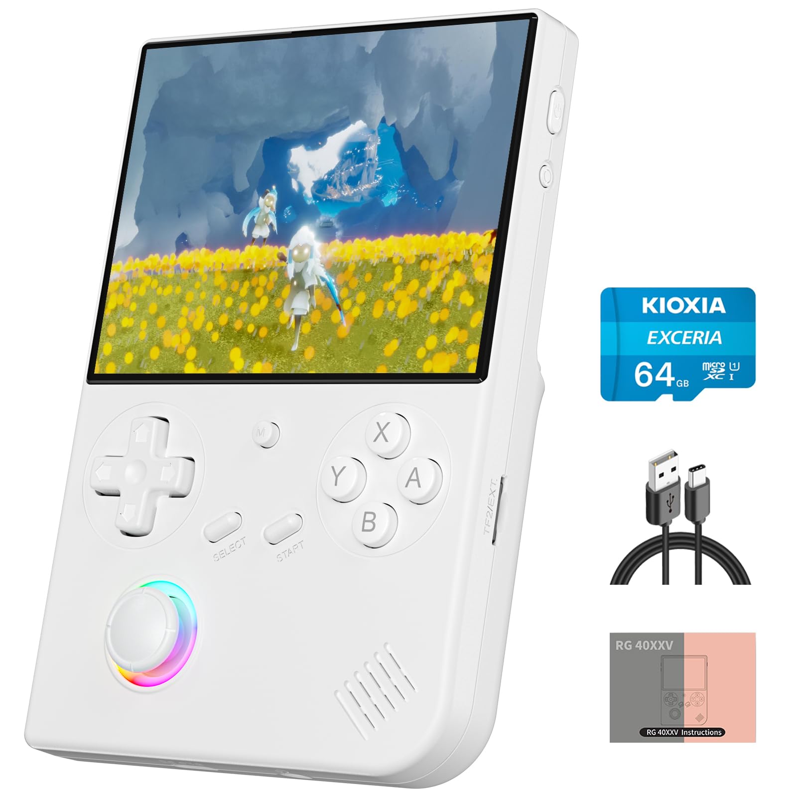Anbenric RG40XX V Retro Handheld Game Console, 4.0 Inch IPS, Linux OS, 64GB Preloaded Classic Games, H700 Quad-Core, WiFi Bluetooth, Ideal for Travel, Commute, Home & Outdoor Entertainment(Indigo)