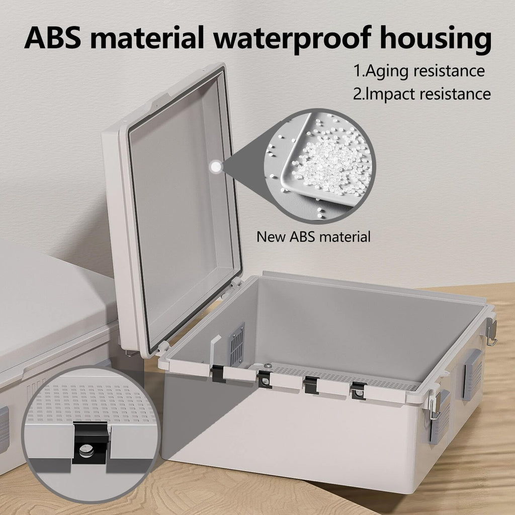 ABS Electrical Junction Box, Ventilated Design, Cable Grommets, IP65 Waterproof Enclosure, Indoor/Outdoor Use with Mounting Panel. (Clear Cover, 8.7"x6.7"x4.3")