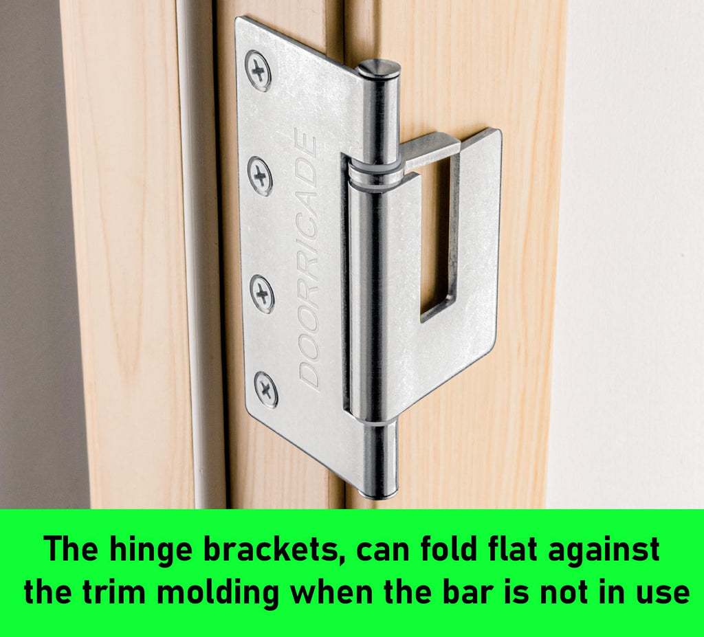 Door Security Bar-by Doorricade-Secure The Entire Width of Your Inward Opening Front Door-Safe Room. Fits Doors up to 32" Wide-Black Edition.