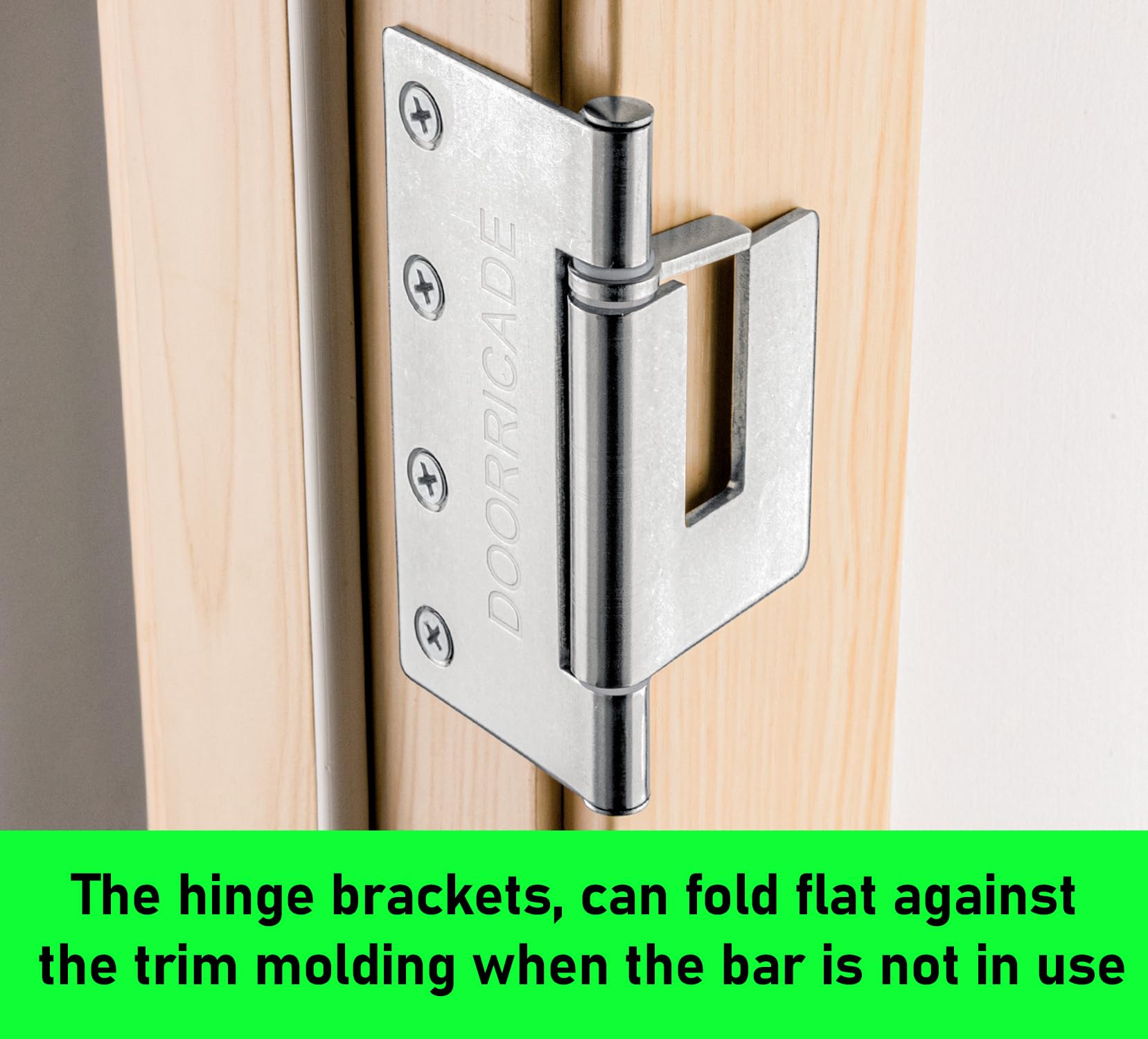 Door Security Bar-by Doorricade-Secure The Entire Width of Your Inward Opening Front Door-Safe Room. Fits Doors up to 32" Wide-Black Edition.